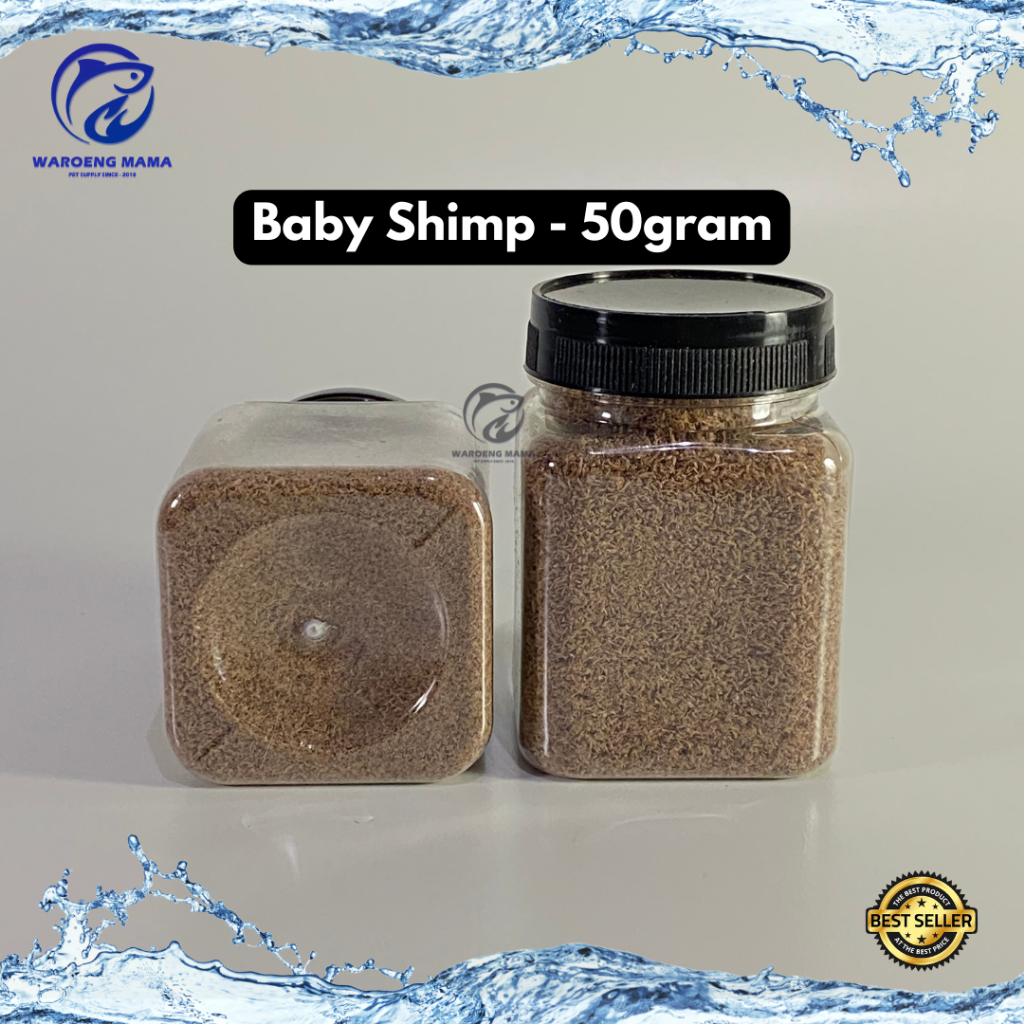 Baby shrimp 50 gram pakan ikan cupang, guppy, molly dan ikan hias lainnya 100% udang asli