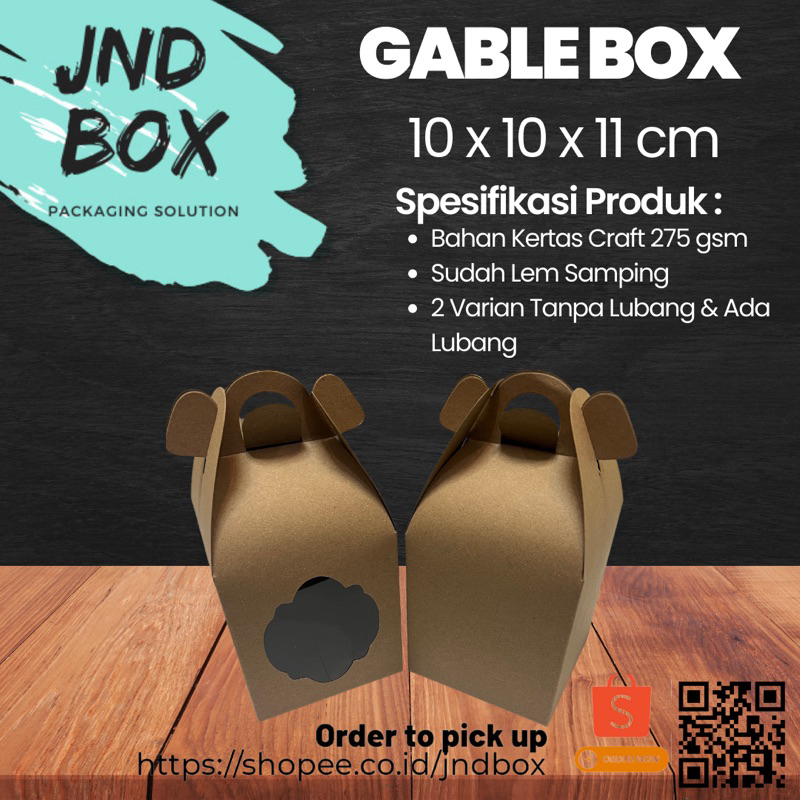 Gable Box 10 x 10 x 11 cm (Min Order 5 Pcs)