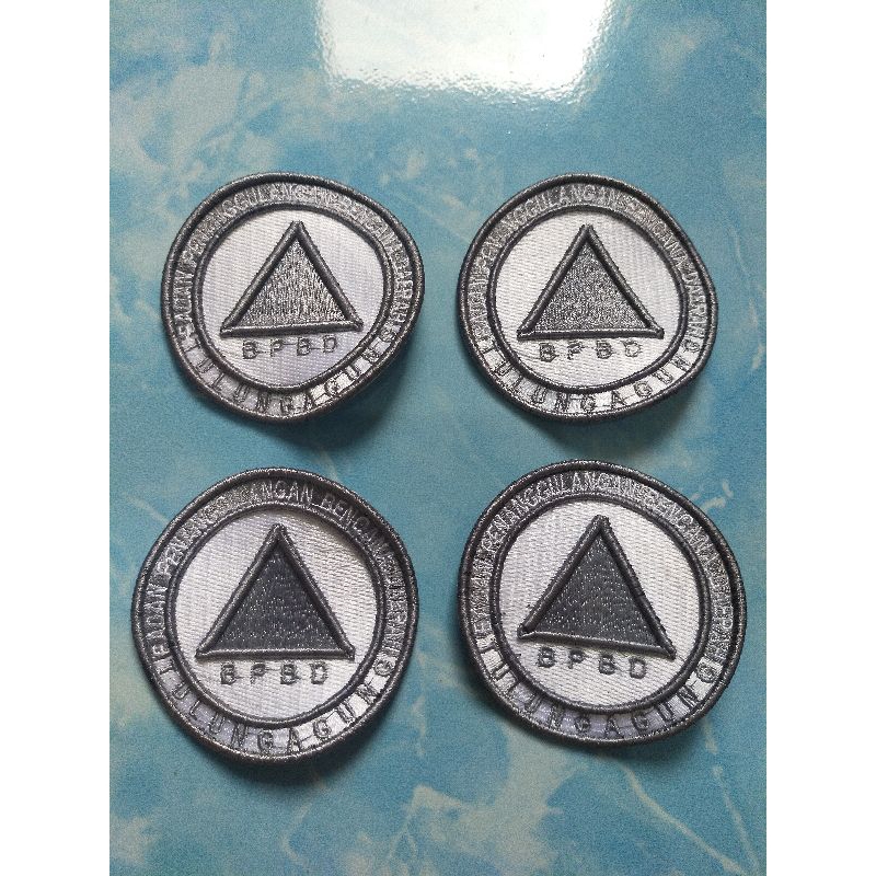⭐ BORDIR TIMBUL 3D ⭐ LOGO BPBD SATU WARNA , CUSTOM .