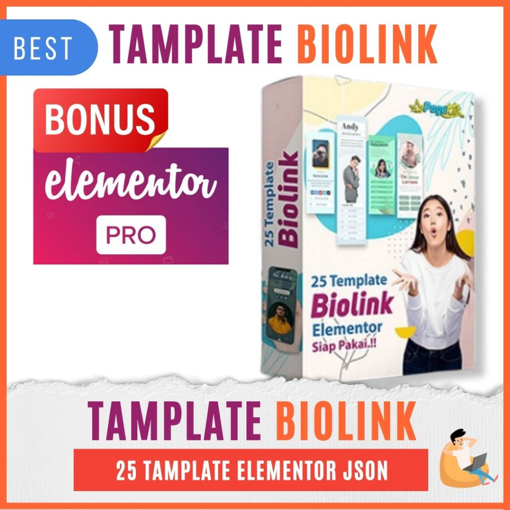 Tamplate Elementor Biolink Bonus Elementor Pro