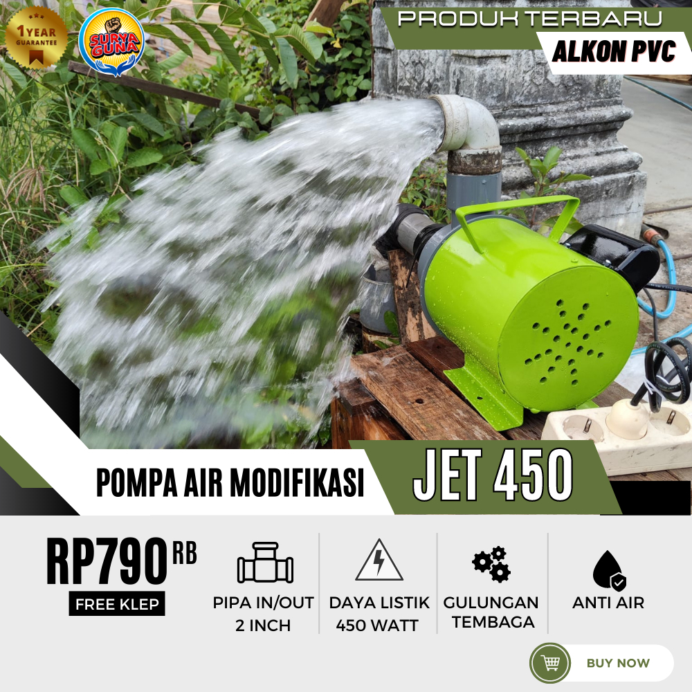 Pompa air modifikasi 2 dim JET 450 ANTI AIR mampu pemakaian 24 jam NONSTOP bahan keongan pvc ANTI KA
