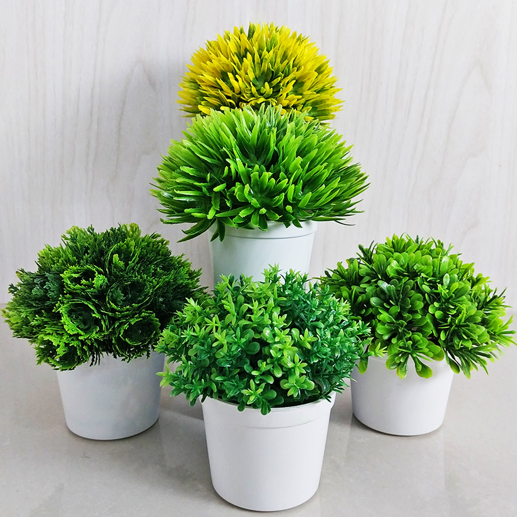Tanaman Hias Plastik Pot Bonsai Daun Hias Mini Ornamen Pajangan Dekorasi Rumah Satu7an PBP137
