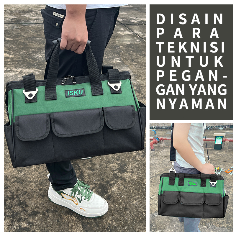 GREENER Toolbag 13/14/16/18inch Kain Oxford Tebal Tas Alat Perkakas Kuat Tas Perkakas Toolkit Toolbox 13 Inch