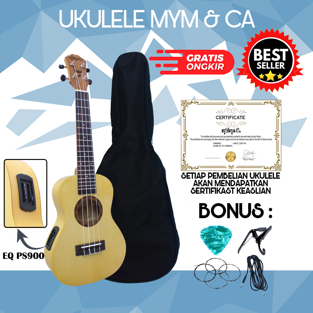 Ukulele Cowboy Akustik Elektrik 23 Inch