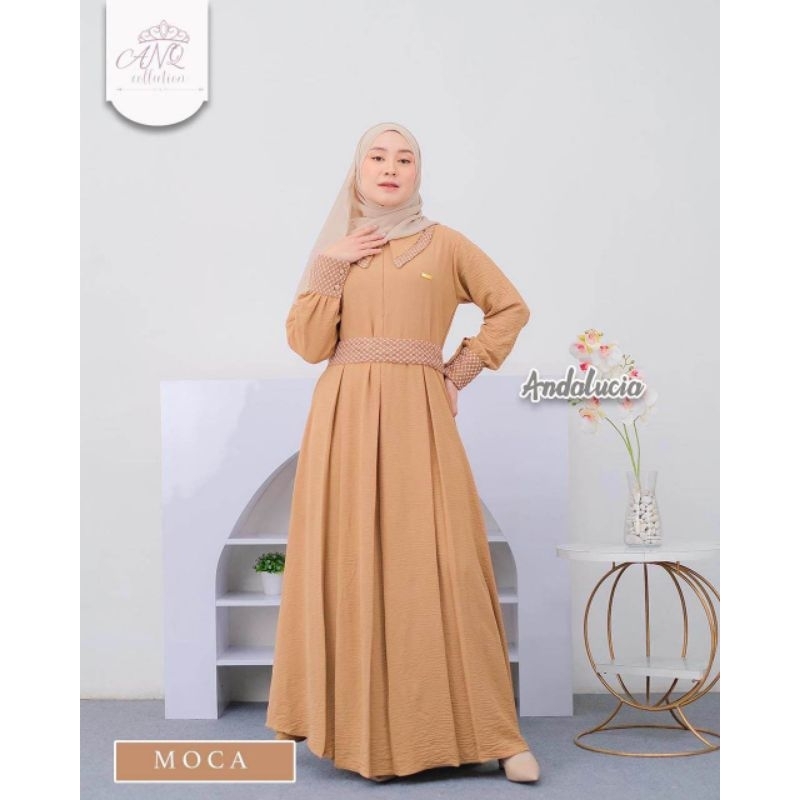 GAMIS ANDALUCIA ORI ANQ COLLECTION DRESS WANITA TERBARU MASAKINI