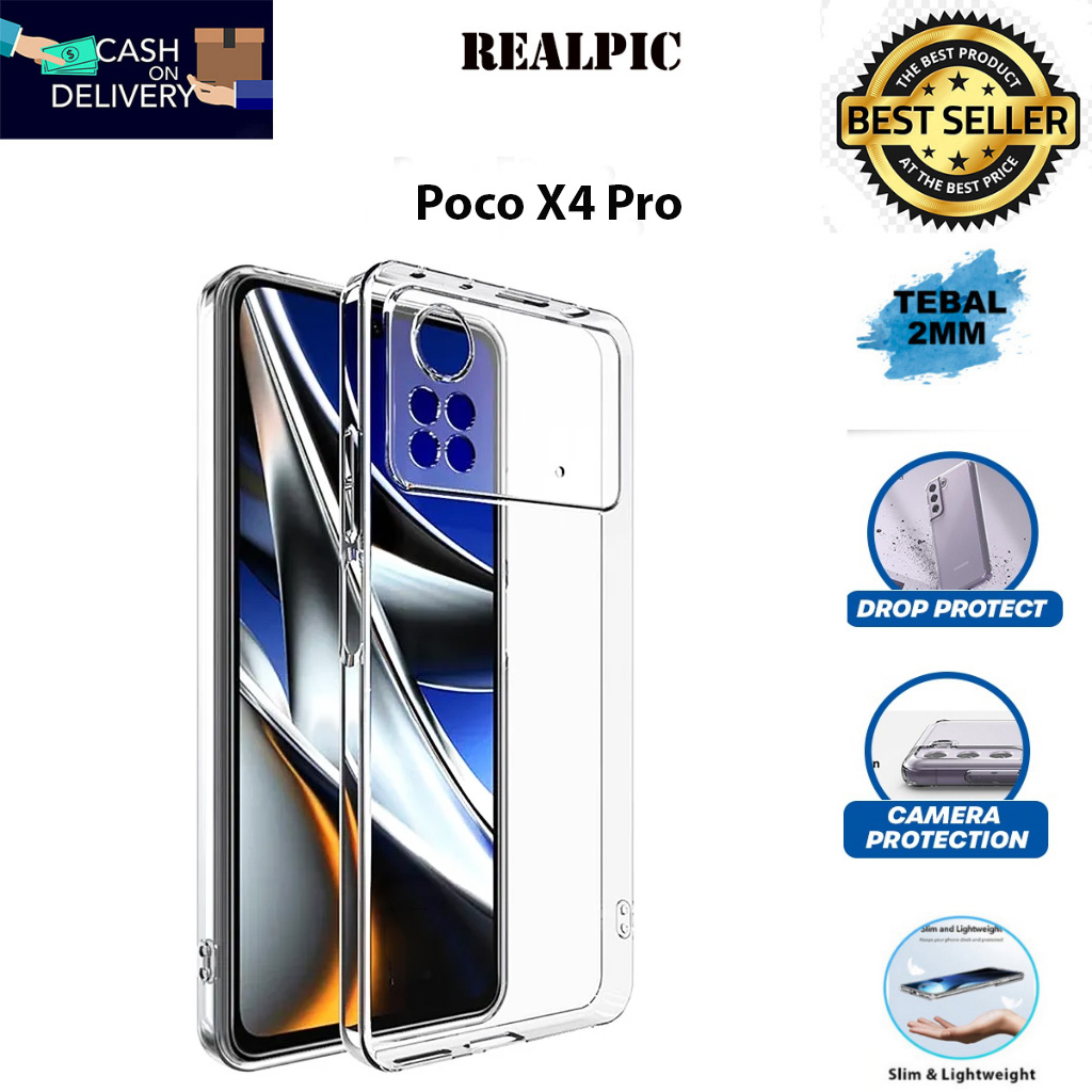 Case Xiaomi POCO X4 PRO Casing Clear HD KETEBALAN 2MM BENING TRANSPARAN TPU Premium Softcase