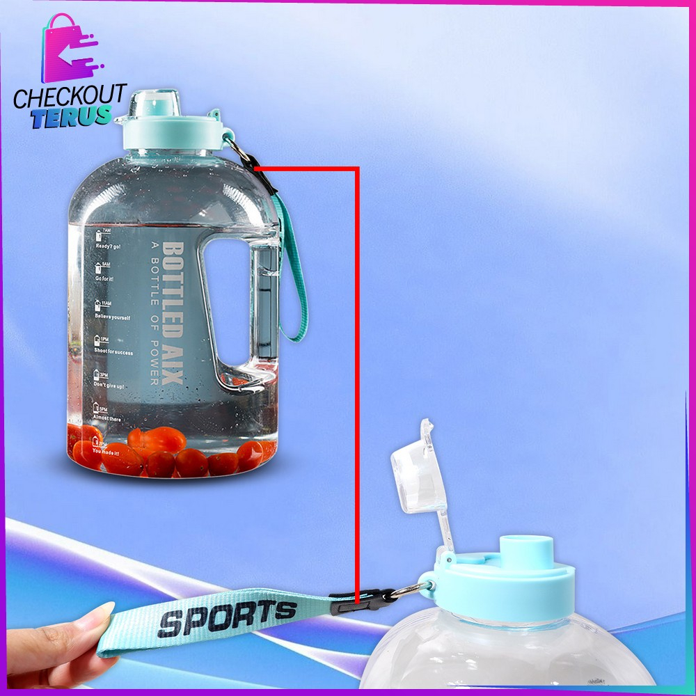 CT C470 Tempat Botol Minum Olahraga Ukuran Besar 2200ML BPA FREE Botol Minum Transparan Tumblr Botol Gym Bottle