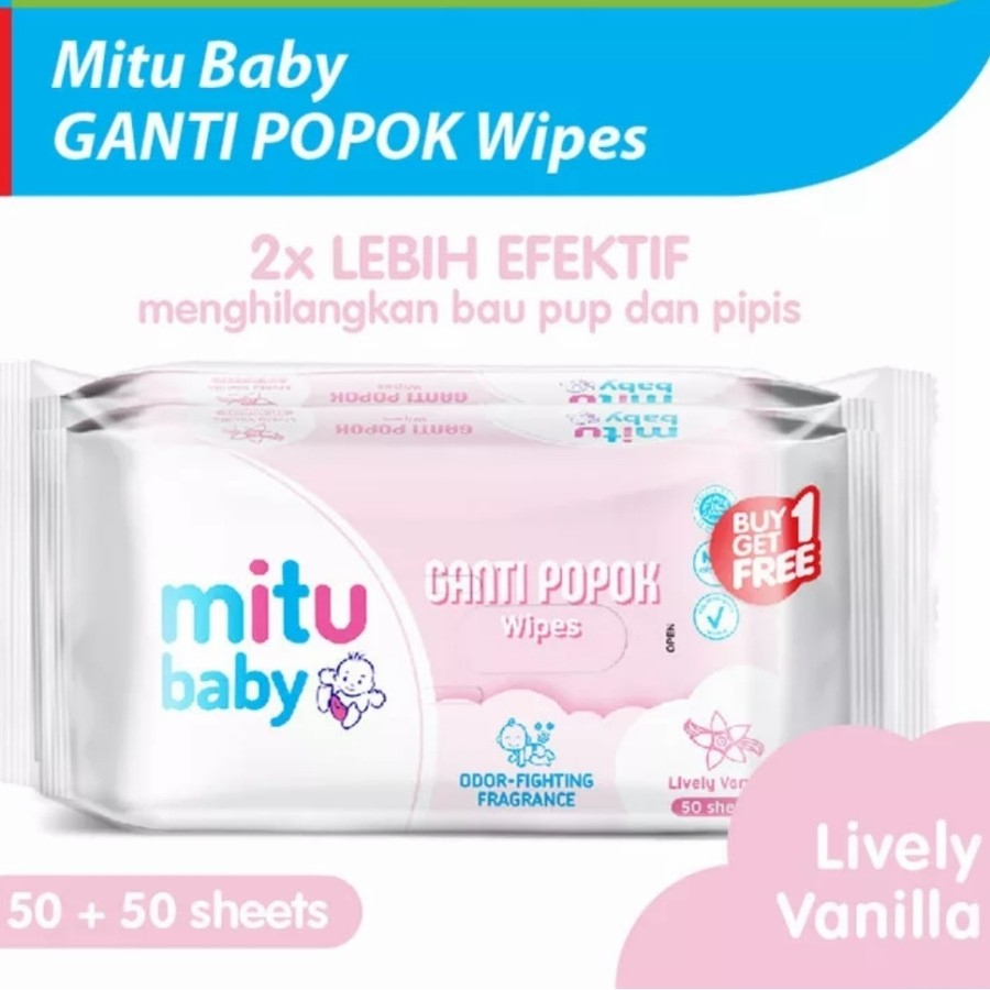 Mitu Baby Tisu Basah Ganti Popok Wipes Buy 1 Get 1 isi 50sheet