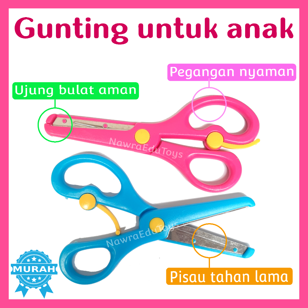 

GUNTING anak dengan pengaman/gunting mini/gunting kertas/Safety Training Scissors