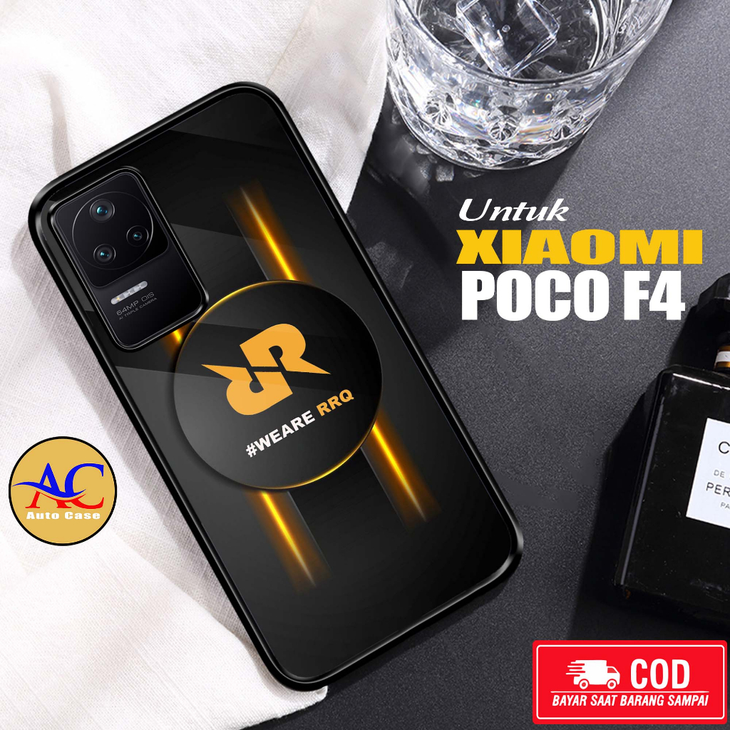 Softcase Glass kaca untuk Xiaomi Poco F4 RRQ Casing Handphone Case Hp Procamera