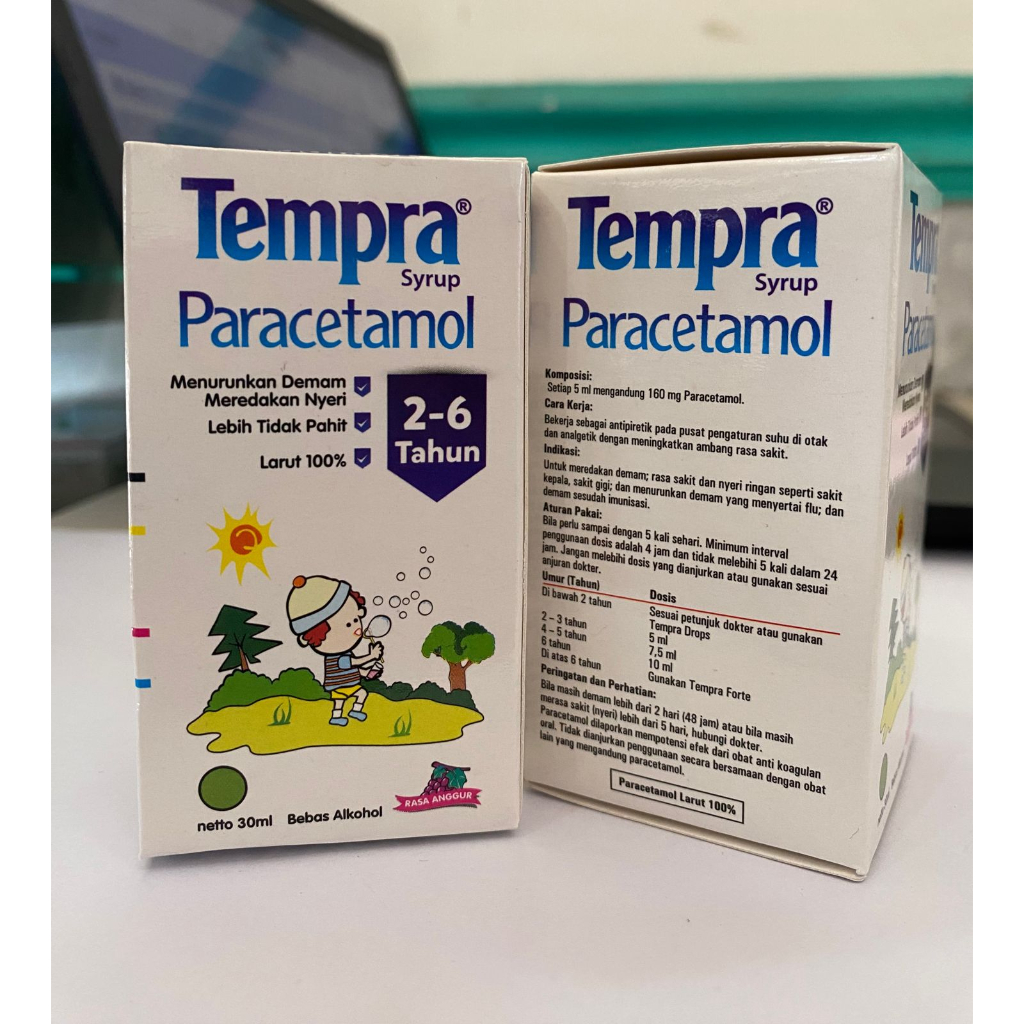 Tempra Sirup 30mL Rasa Anggur - Obat Demam Anak/Nyeri