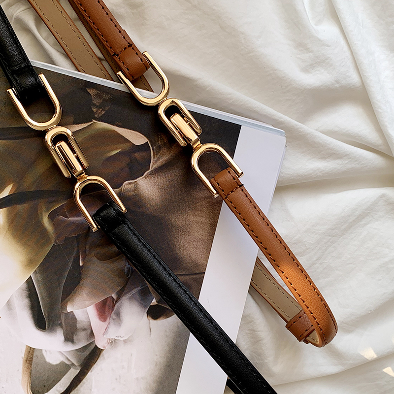 Ikat Pinggang Rantai Silver  Premium  Aksesoris Fashion Import Murah Pu Dilepas Skinny  Belt Wanita Untuk Dress