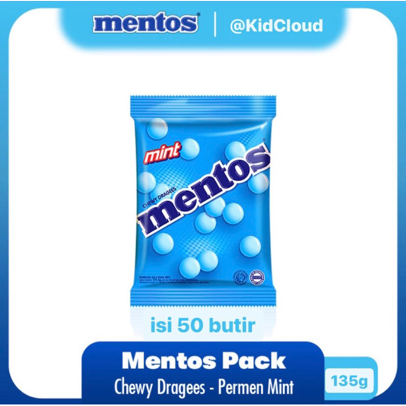 

Mentos Mint Pack 50 butir / permen bag 135 gr