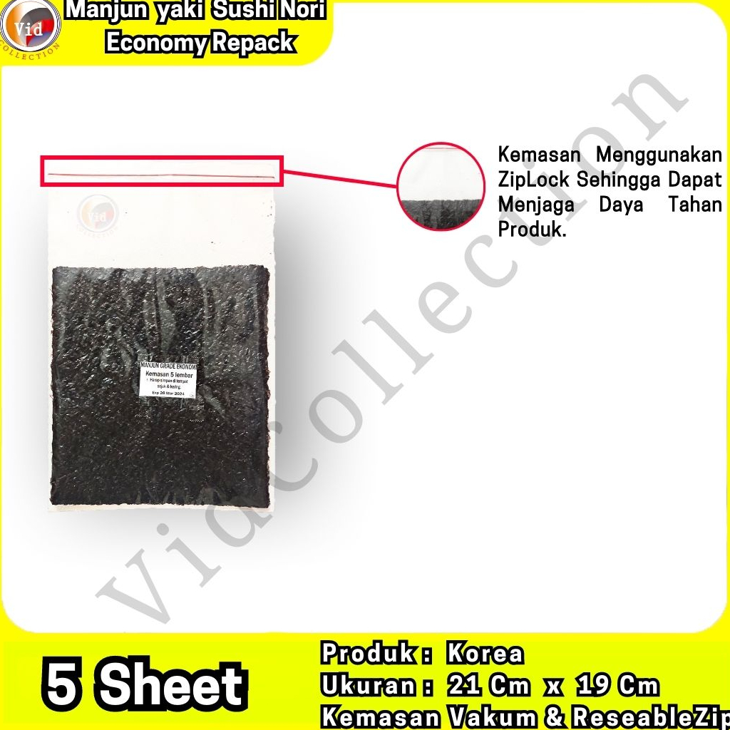 

Nafariz724 Manjun Yaki Nori Sushi Seaweed 100% Asli Korea Rumput Laut Kemasan Repack