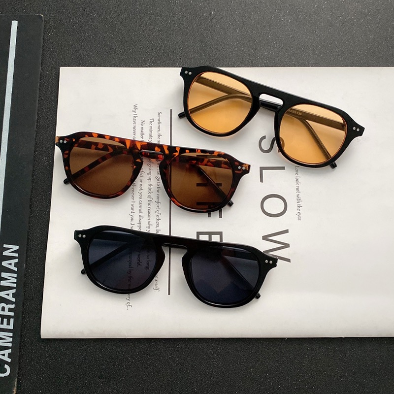 COD❤️Kacamata Hitam Wanita Korea Aviator Retro Warna Warni Frame Besar Sunglasses Korean Fashion UV Untuk Pria