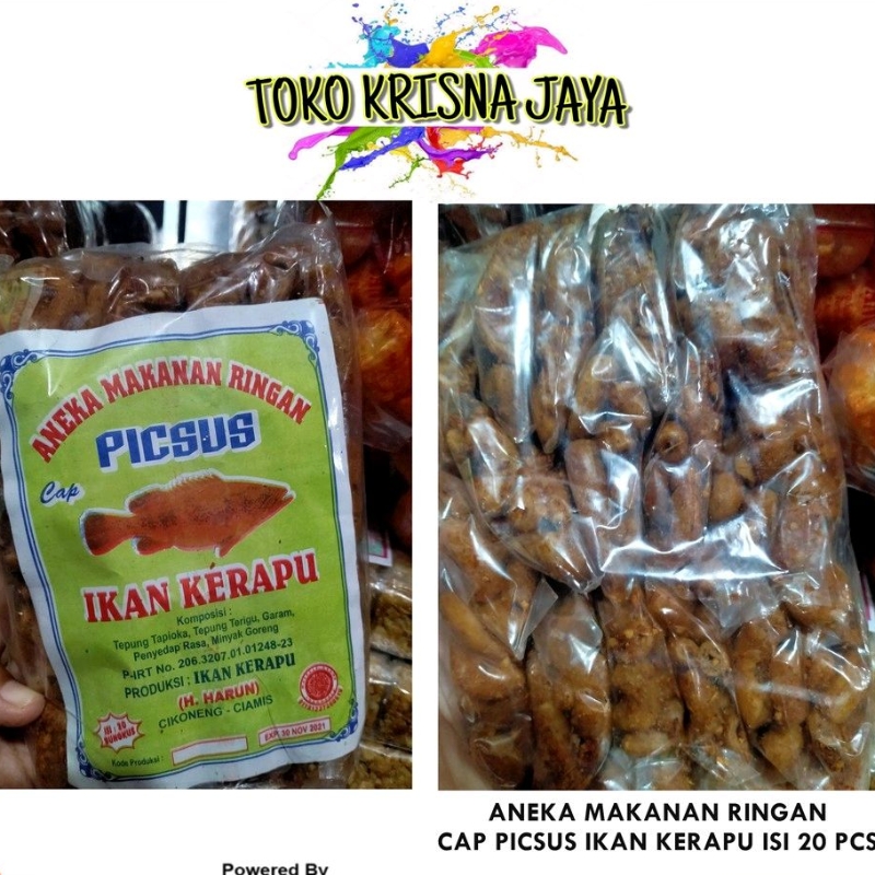 

ANEKA MAKANAN RINGAN CAP PICSUS IKAN KERAPU ISI 20 PCS