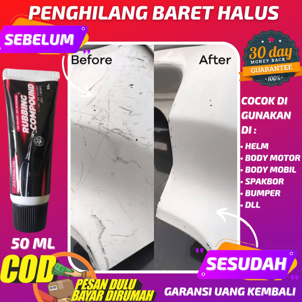 Scratch Remover/Penghilang Baret/Lecet/Body Mobil/Motor/Helm/Compond/Compound/Kompon