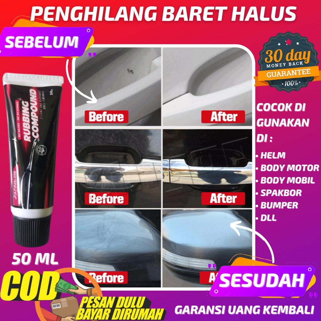 Scratch Remover/Penghilang Baret/Lecet/Body Mobil/Motor/Helm/Compond/Compound/Kompon