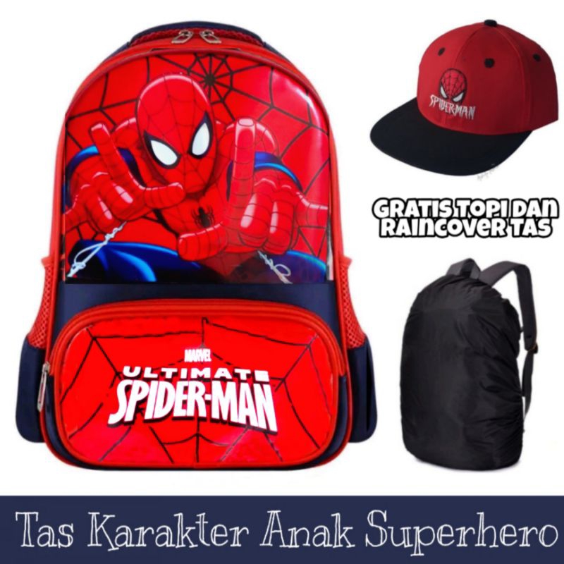 tas ransel anak laki - tas sekolah anak sd - tas anak spiderman