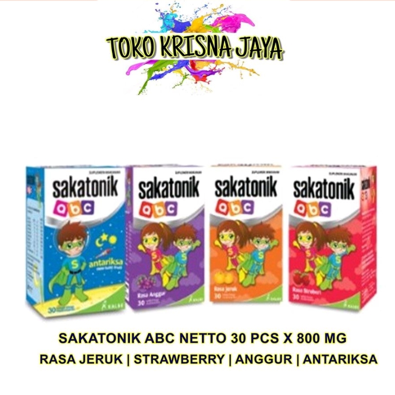 

SAKATONIK ABC MULTIVITAMIN ANAK NETTO 30 PCS X 800 MG