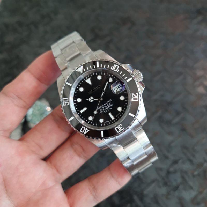 Jam Pria Seiko Mod Marine Master NH35A Sapphire Automatic 40mm