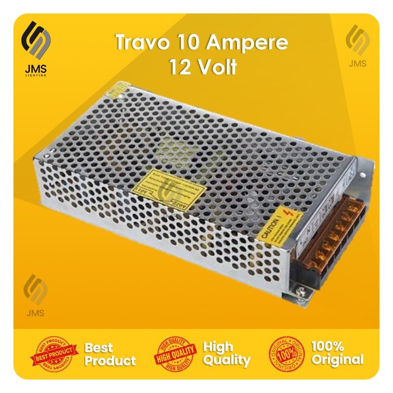 TRAVO 10A 12V 10 AMPERE AMPER LED STRIP POWER SUPPLY 12 V ADAPTOR TRAFO 12 VOLT 10 A CCTV