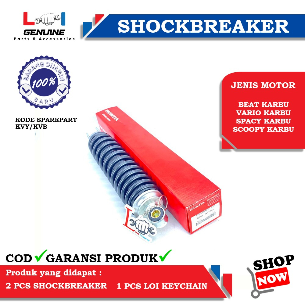 -LOI- SHOCKBREAKER HONDA KVY/KVB ORIGINAL BEAT KARBU, VARIO 110 KARBU, SCOOPY KARBU, SPACY KARBU