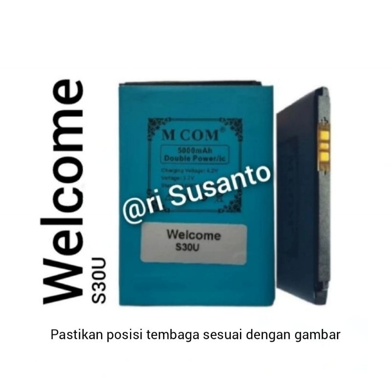 Baterai MCOM for Welcome S30U Double Power 5000mAh batere batre batrai battery