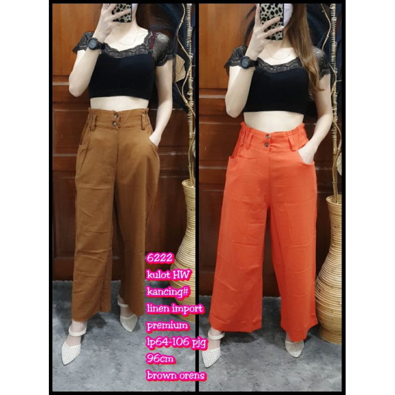 6222 #Kulot HW Kancing#  Kulot linen HW best seller