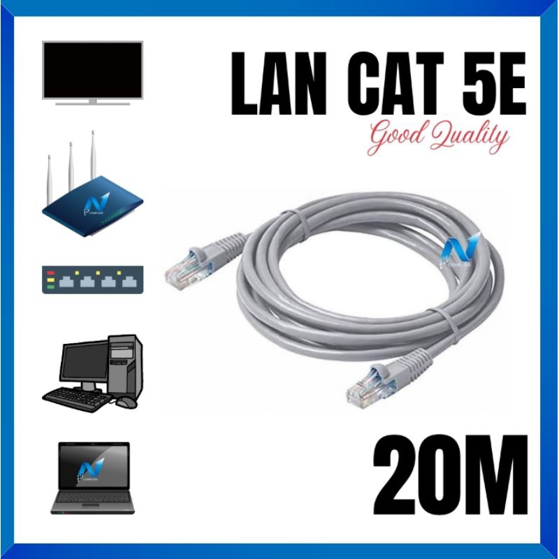 KABEL LAN 20M SIAP PAKAI GOOD QUALITY