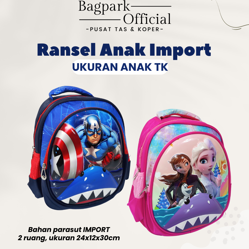 Tas Ransel Sekolah Anak Import Tas Anak Pg -TK Tas Anak Embos Gambar Karakter Frozen Unicorn Avengers Tas Anak Mini Murah