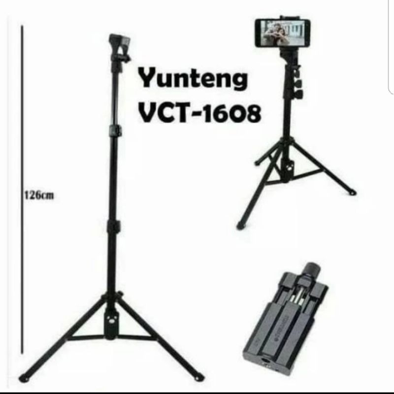 tongsis + tripod vct 1608, multi fungsi, ada remot, bisa HP dan kamera