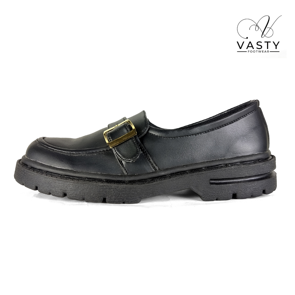 Sepatu pantofel wanita kerja formal cewek sekolah bahan kulit sintesis  ST. 50