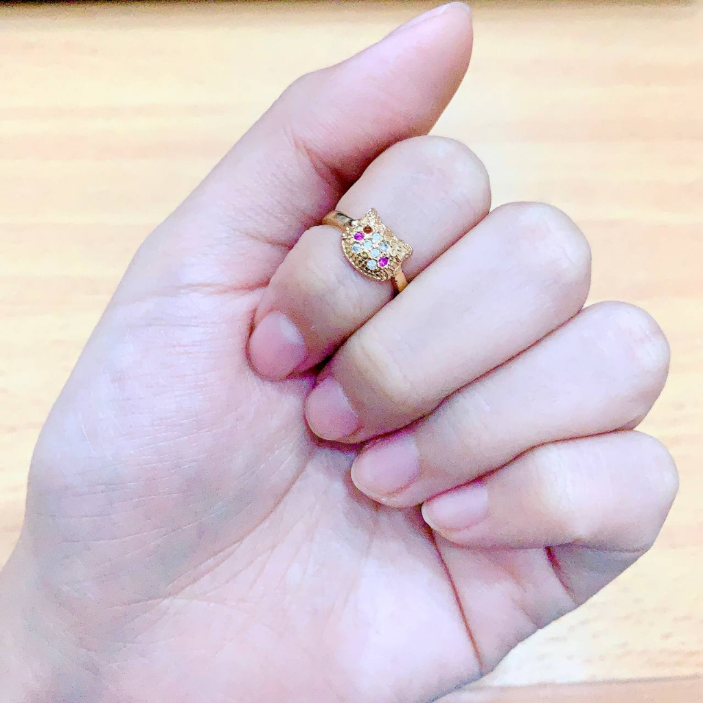 JT - Cincin Titanium Anak Emas Silver Muda Couple Perak Anti Karat Bestie Korea Karat Murah Hello Kitty