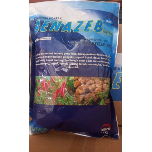 Fungisida BENAZEB 80 WP BIRU Kemasan 1 Kg