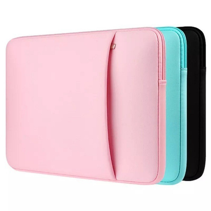 Tas Laptop Softcase Neoprene Colorful Zipper Macbook 13 inch Pink