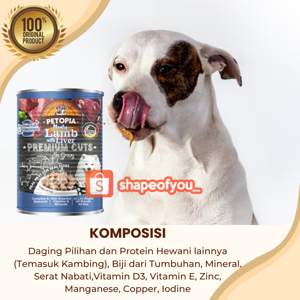 Petopia Kaleng 380gr Dog Wet Food Can Petopia Beef Duck Fish Makanan Basah Anjing Puppy Premium Cuts 415gr