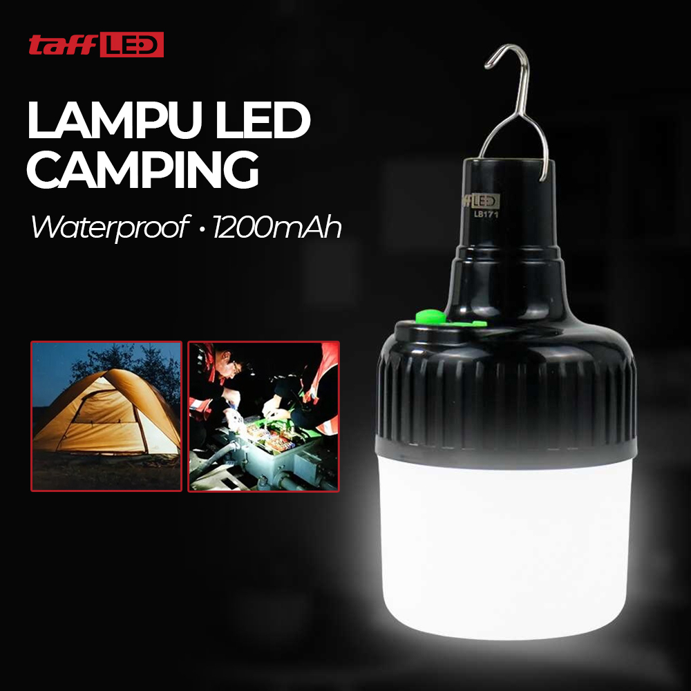 TaffLED - Lampu Gantung Cas USB Anti Air - Lentera Tenda Darurat Waterproof - Emergency Rechargeable Camping Lamp