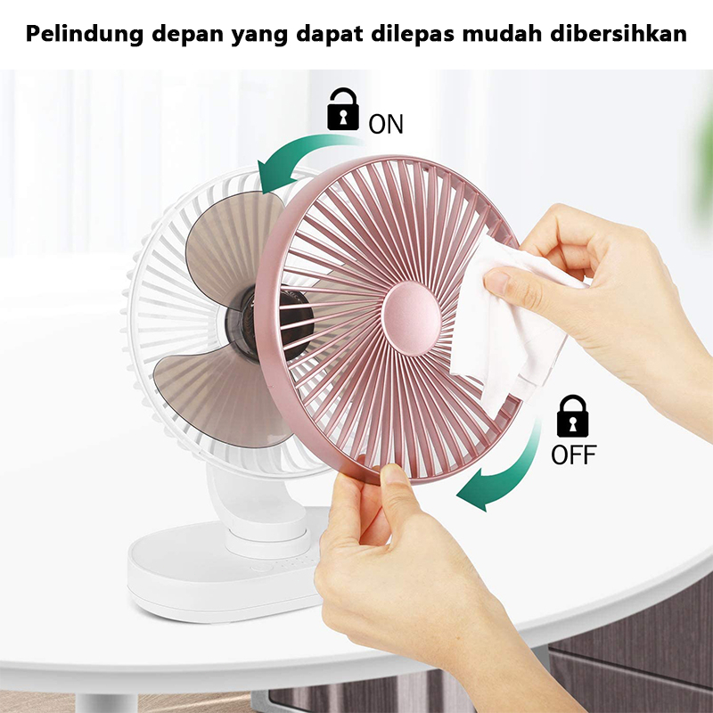 4 Kecepatan Kipas Mini USB 4000mAh Clip Mini Fan Rotating Kipas Angin Meja Mini Jepit Portable USB kipas angin kecil kipas angin murah