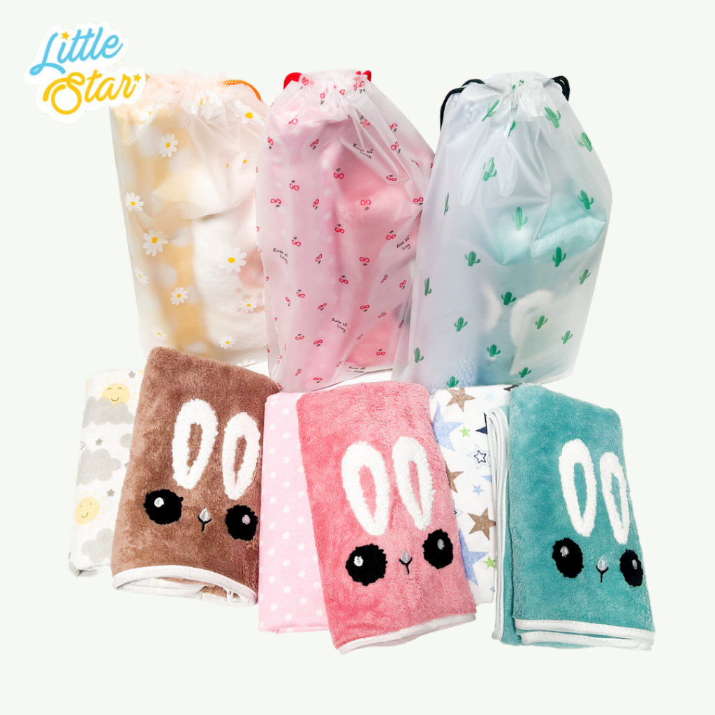 LS 2in1 Newborn Baby Gift Set Bag Paket Bedong Handuk Bayi Baru Lahir