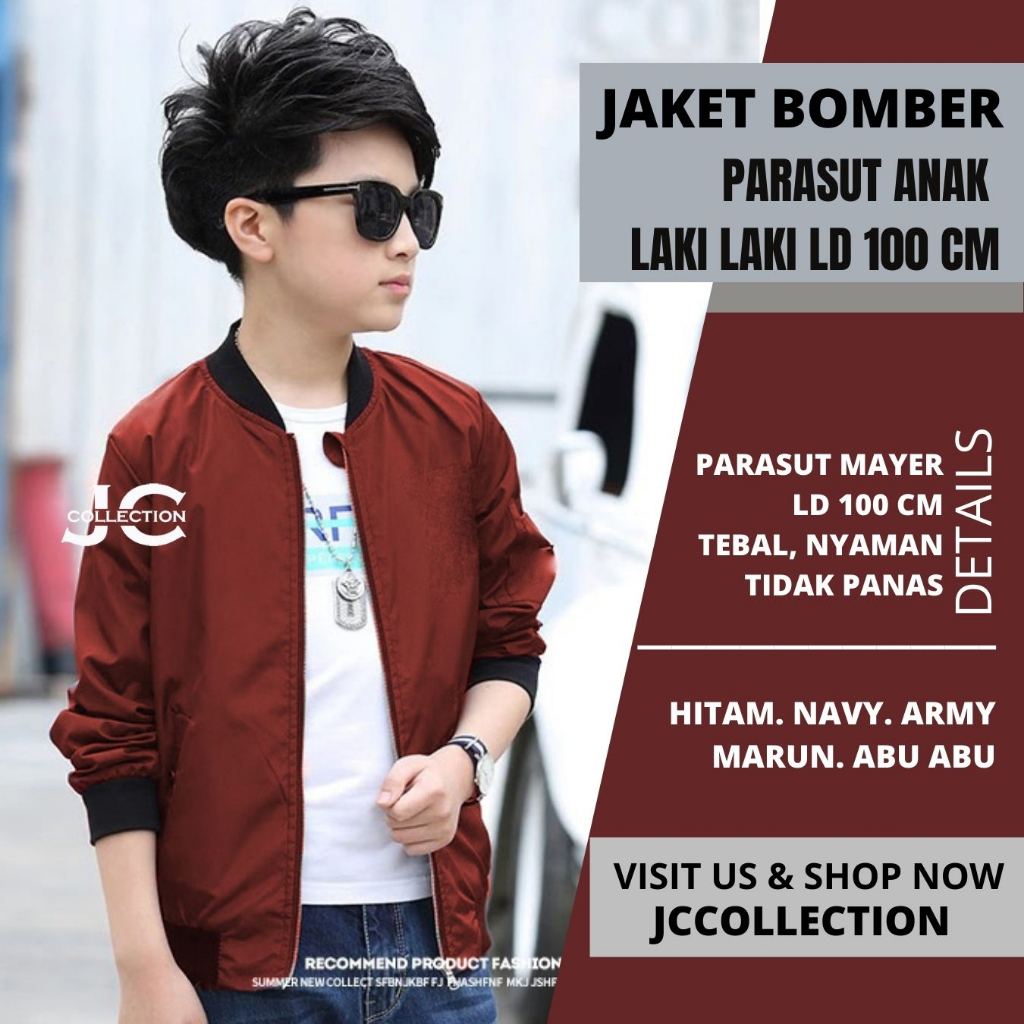 Jaket Bomber Anak Cowok Remaja Teens Umur 10 Tahun - 17 Tahun - JCCollections