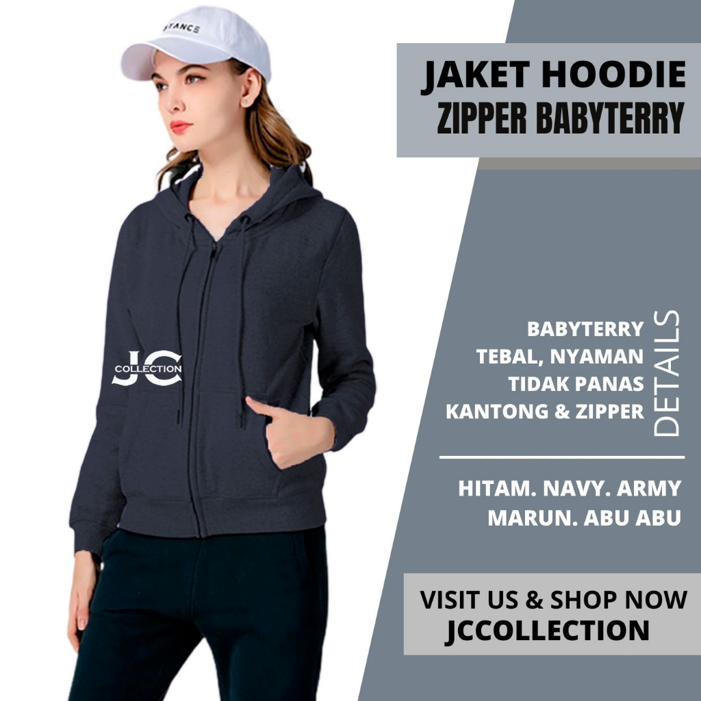 Jaket Wanita Hoodie Oversize Sweater Zipper Topi Hoodie Bella - JCCollections