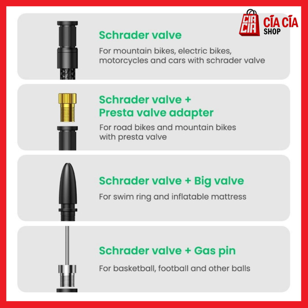 UGREEN Car Air Pump Electric Portable Pompa Ban Mobil Motor Sepeda Bola Portable Tire Inflator Pompa Angin Ban Motor Mobil