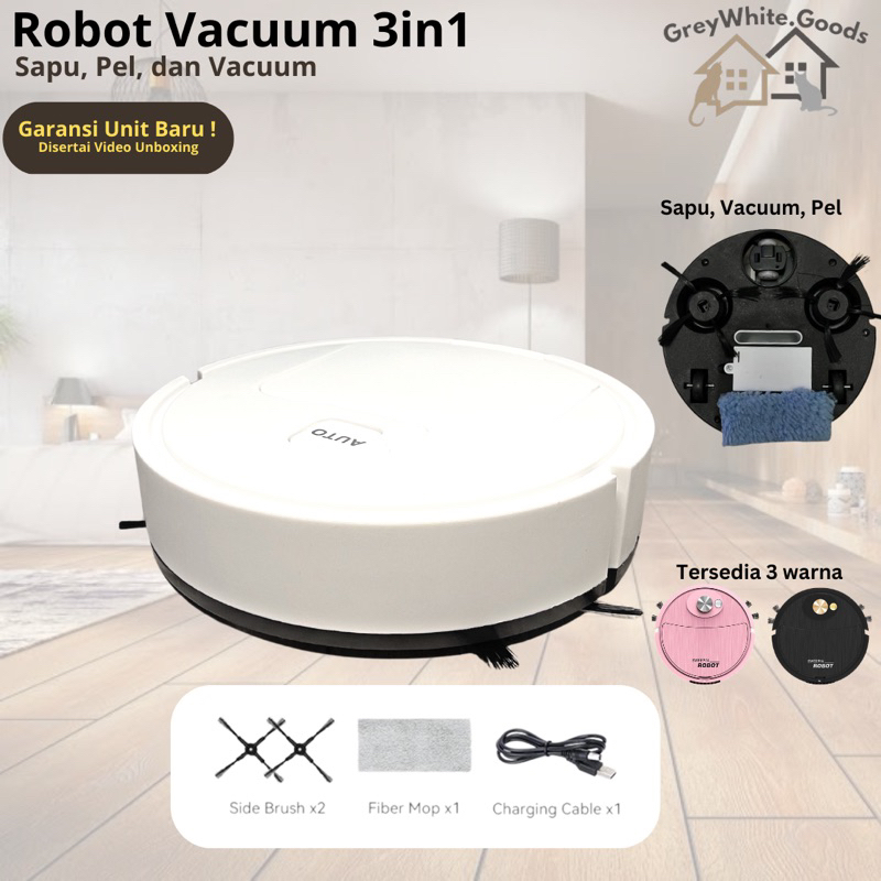 Robot Vacum Mini Sapu Pel Vacum 3in1