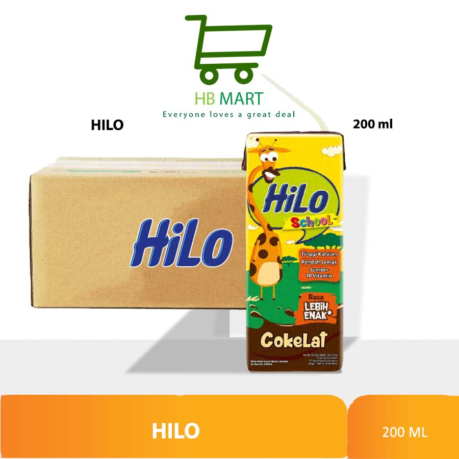 

khusus ojol HiLo School Chocolate 200ml (24 Pack) Susu Tinggi Kalsium