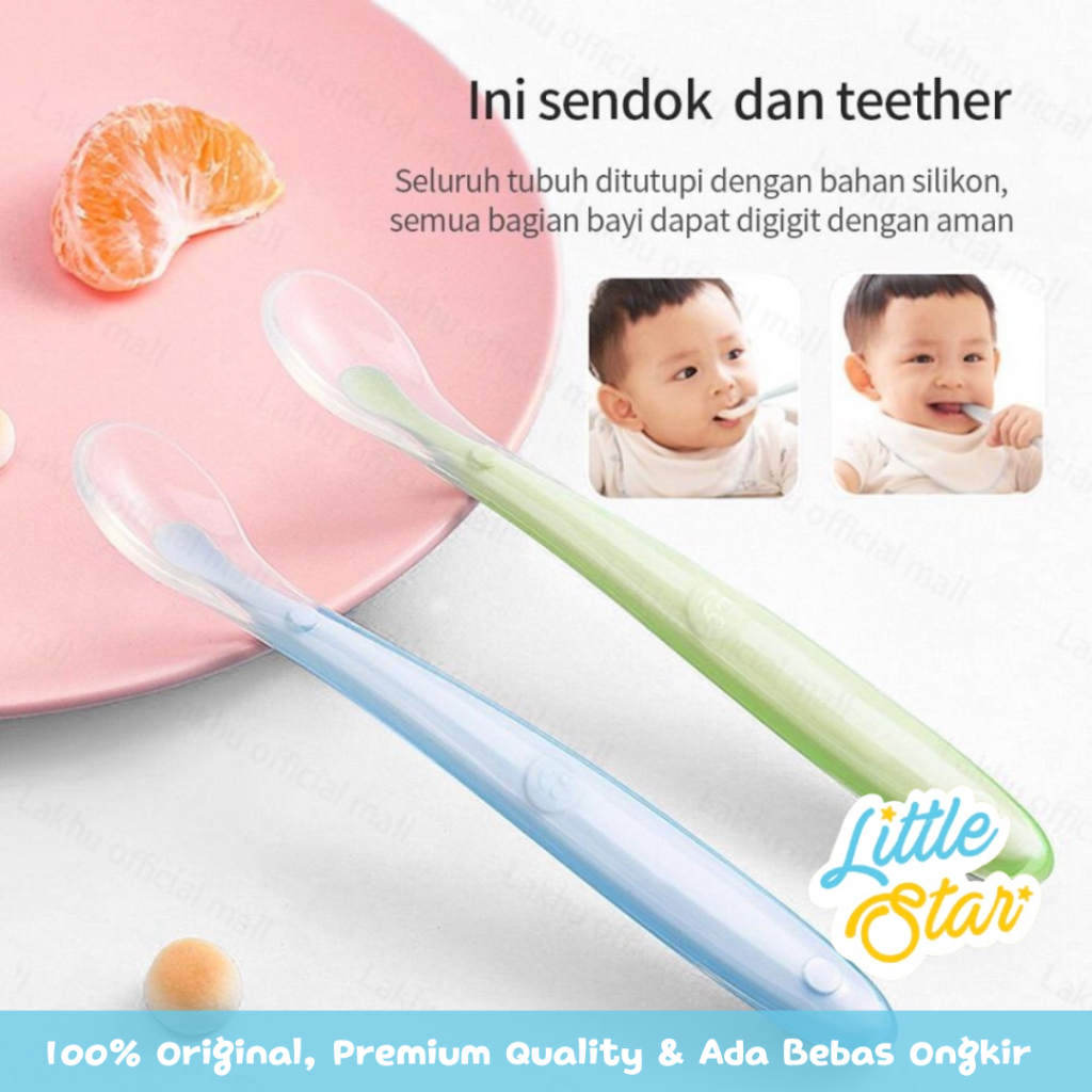 Sendok Makan Bayi Mpasi Baby Food Grade Silikon Lentur Lembut BPA Free