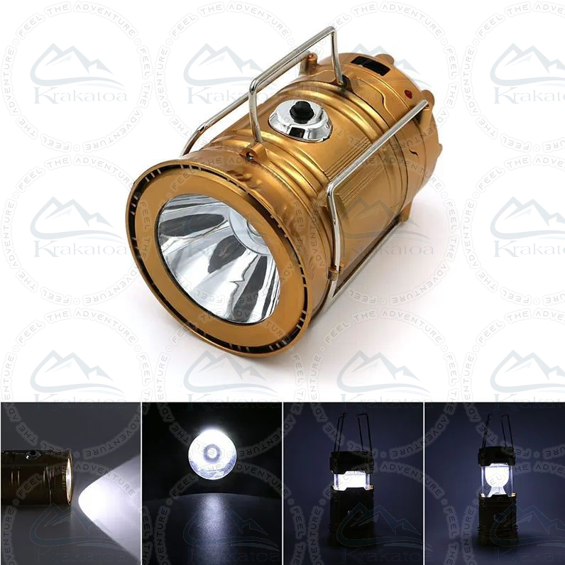 Lampu Emergency + Senter Tahan Air - Lentera Tenda Camping LED - Cas &amp; Tenaga Surya - Emergensi Lamp