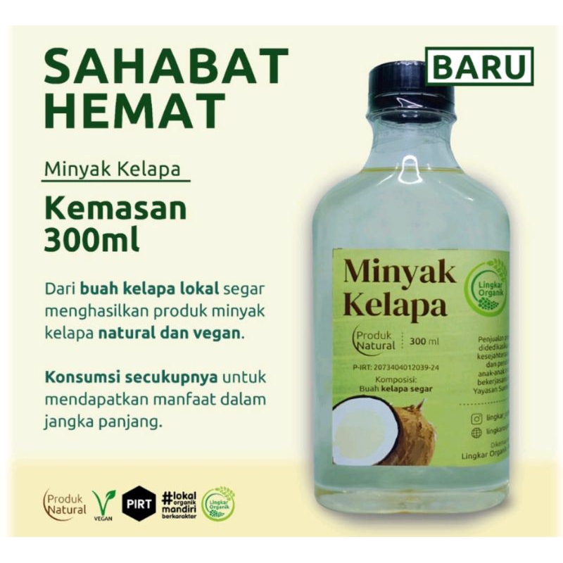 Minyak Kelapa Organik Lingkar Organik 300 ml