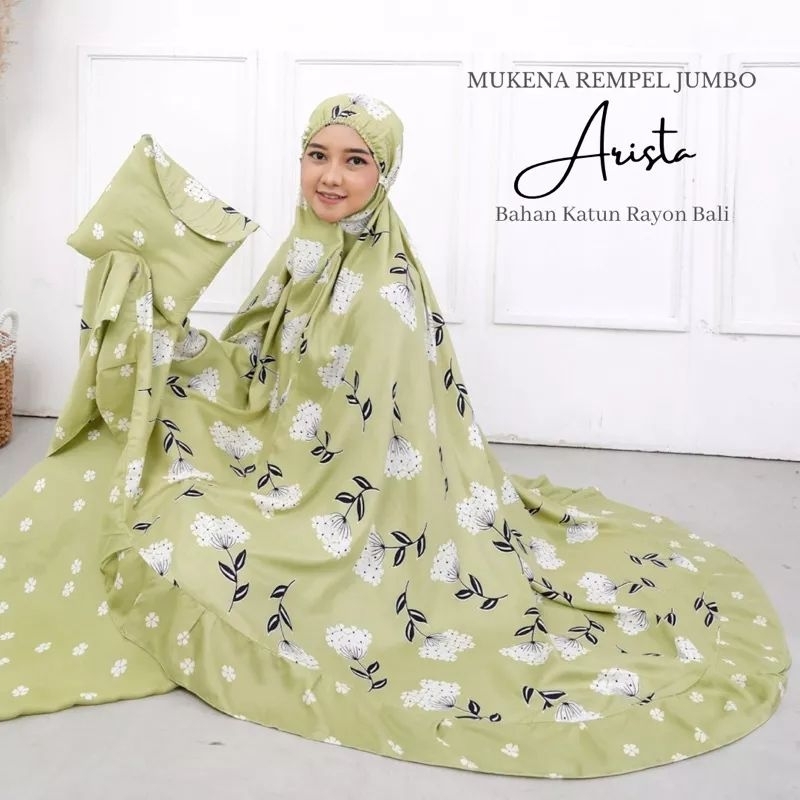 MUKENA DEWASA ARISTA  / MUKENA RAYON BALI/ MUKENA RAYON MOTIF MURAH