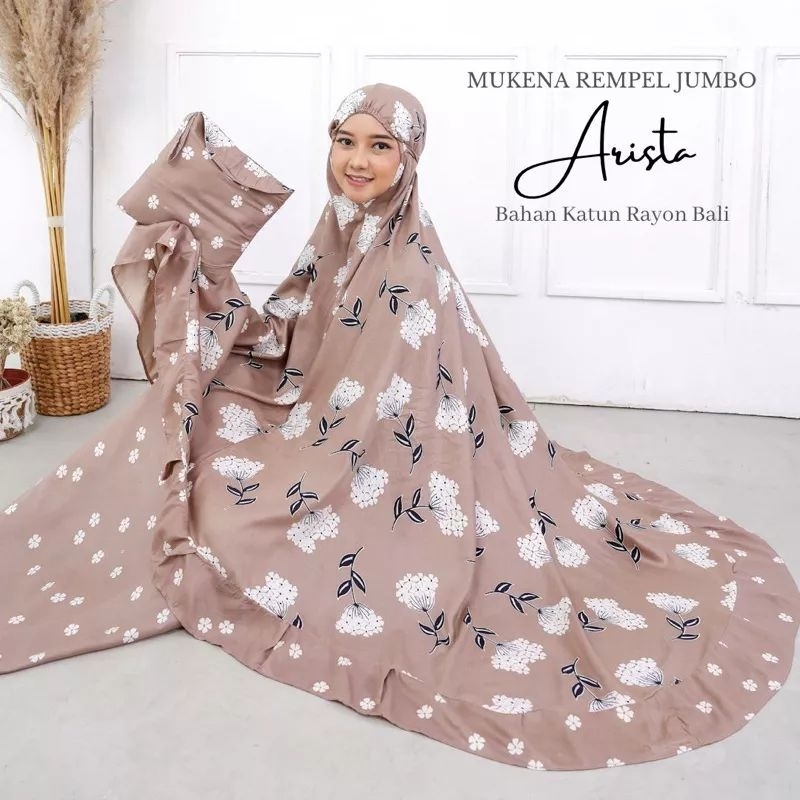 MUKENA DEWASA ARISTA  / MUKENA RAYON BALI/ MUKENA RAYON MOTIF MURAH